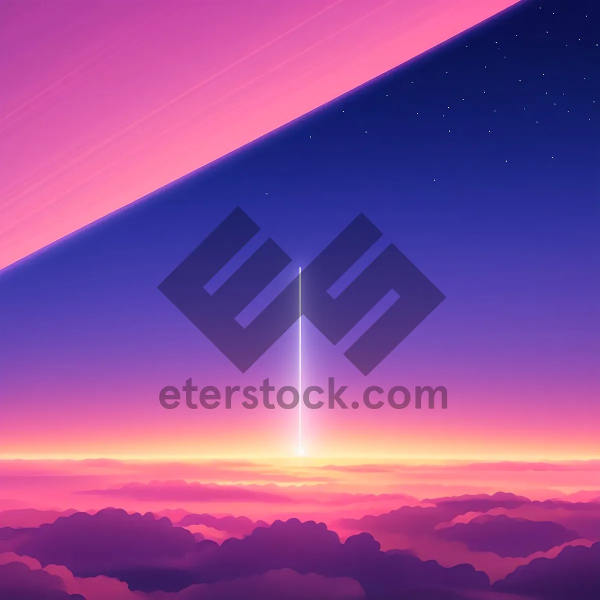 Picture of Vibrant Sunset Sky with Celestial Light