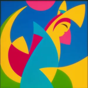 Creative Graphic Design Symbol: Artistic Flag Icon