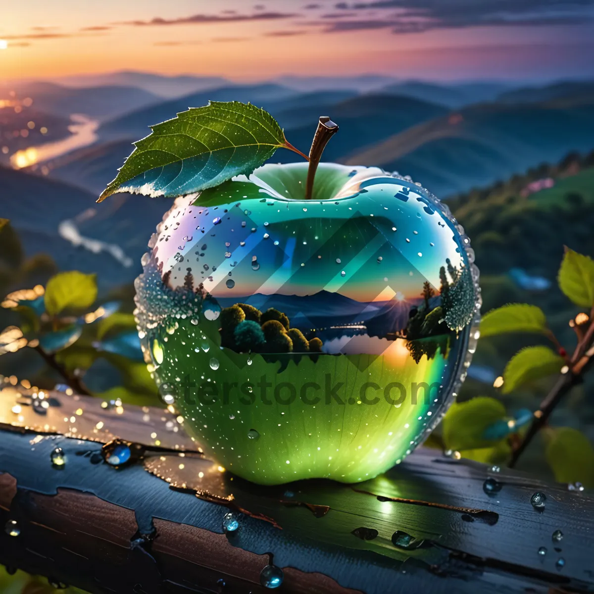 Picture of Juicy Granny Smith Apple, Fresh and Delicious