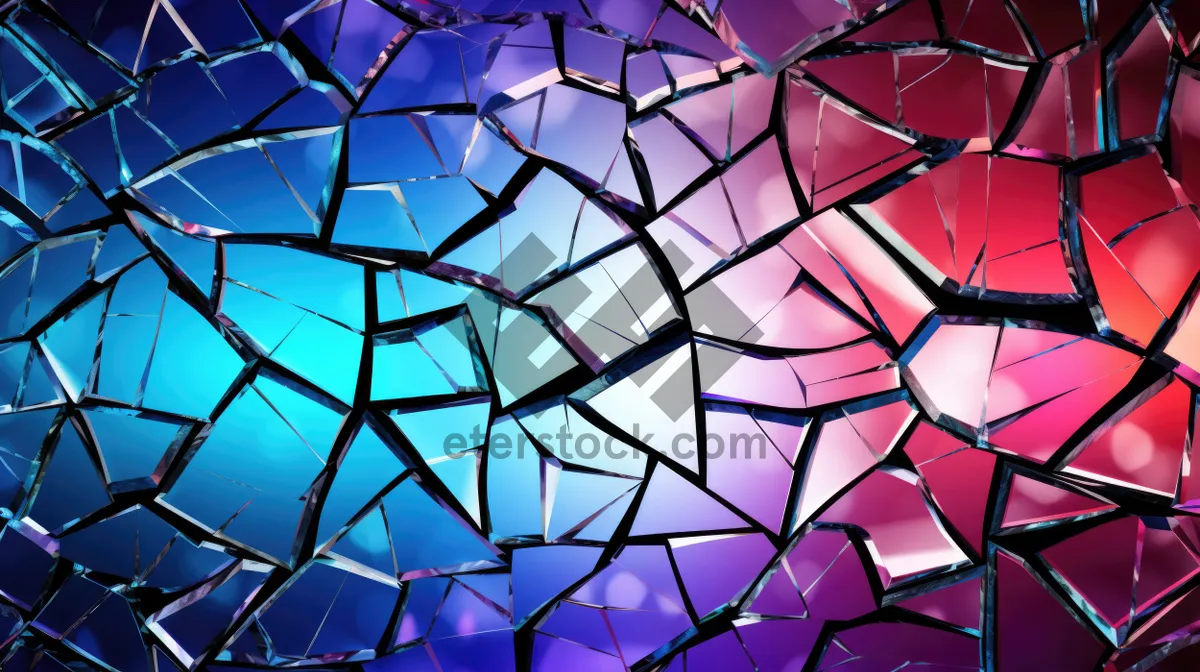 Picture of Geometric futuristic mosaic tile design with grid pattern.