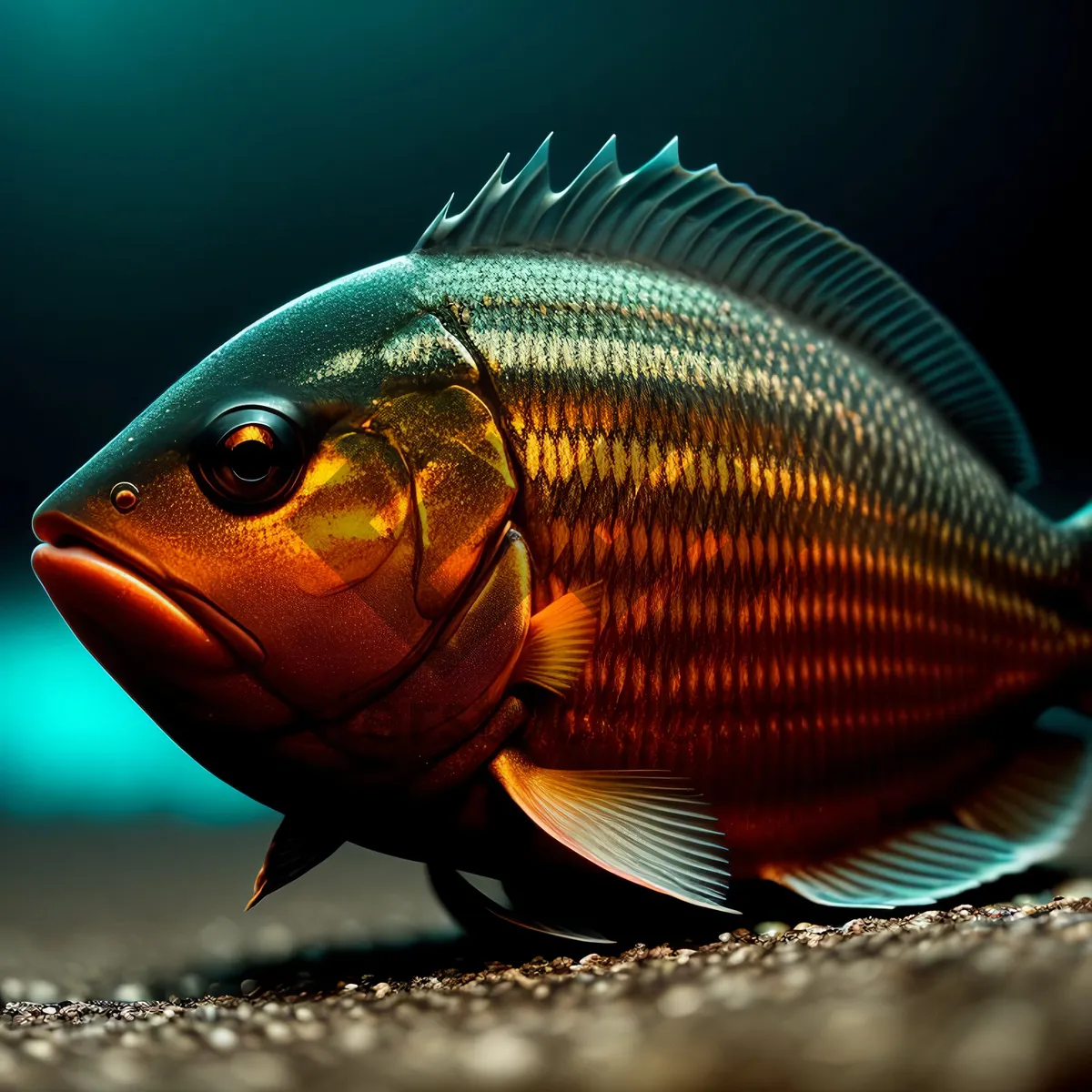 Picture of Colorful Tropical Fish Swimming in an Aquarium