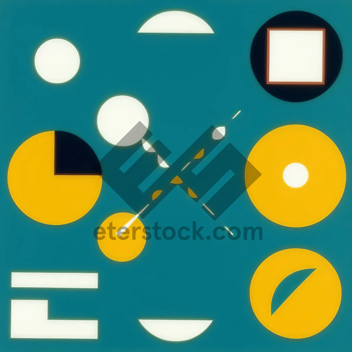 Picture of Modern glossy web buttons collection in yellow.