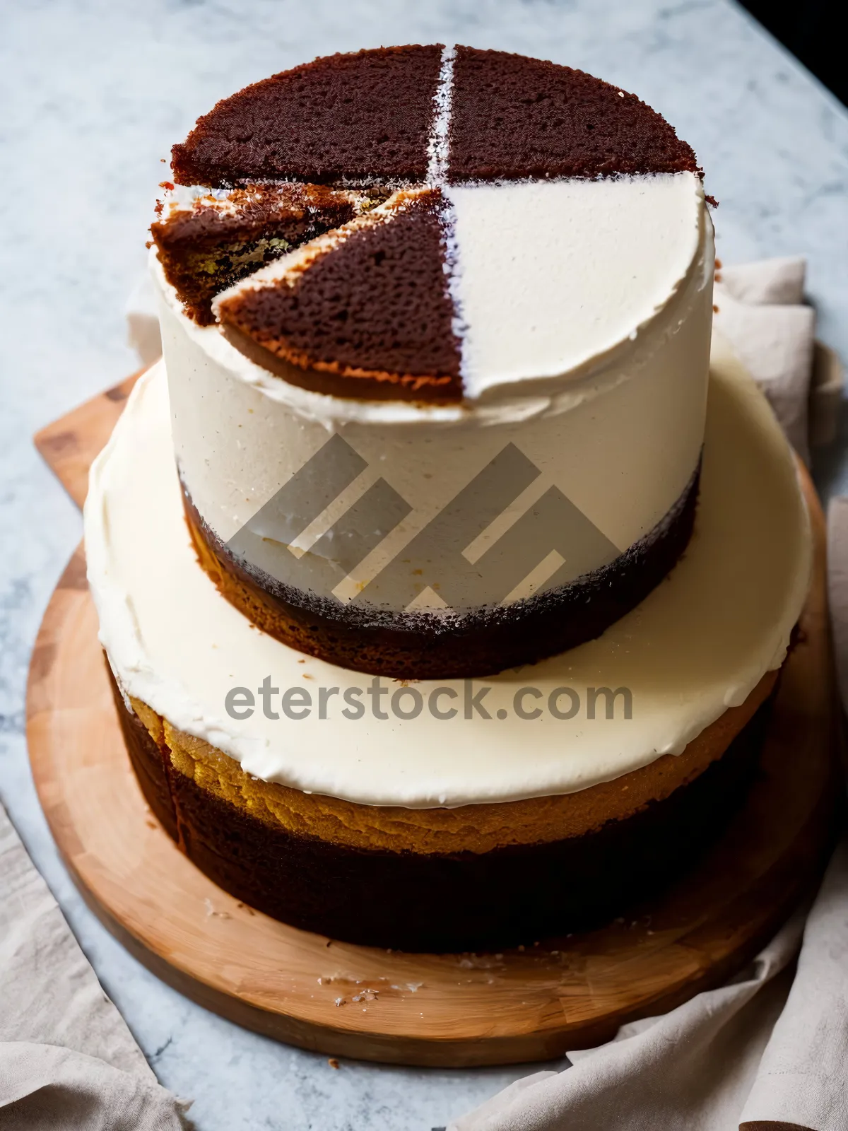 Picture of Delicious Gourmet Cake with Hot Coffee