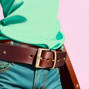 Leather Belt Jeans with Bag and Buckle