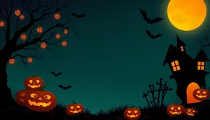 Spooky Halloween Night in the Cemetery