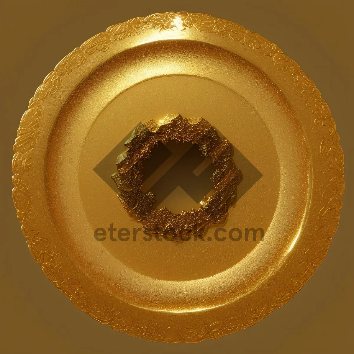 Picture of Gold-Trimmed Porcelain Bowl with Artistic Designs