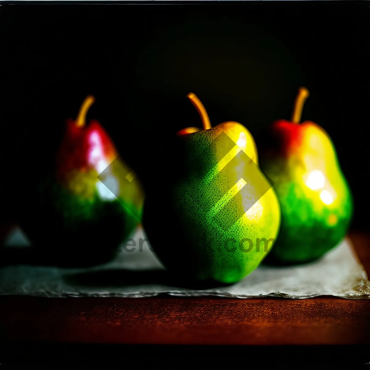 Picture of Fresh and Healthy Fruit Medley: Pear, Apple, Lemon, and Pepper