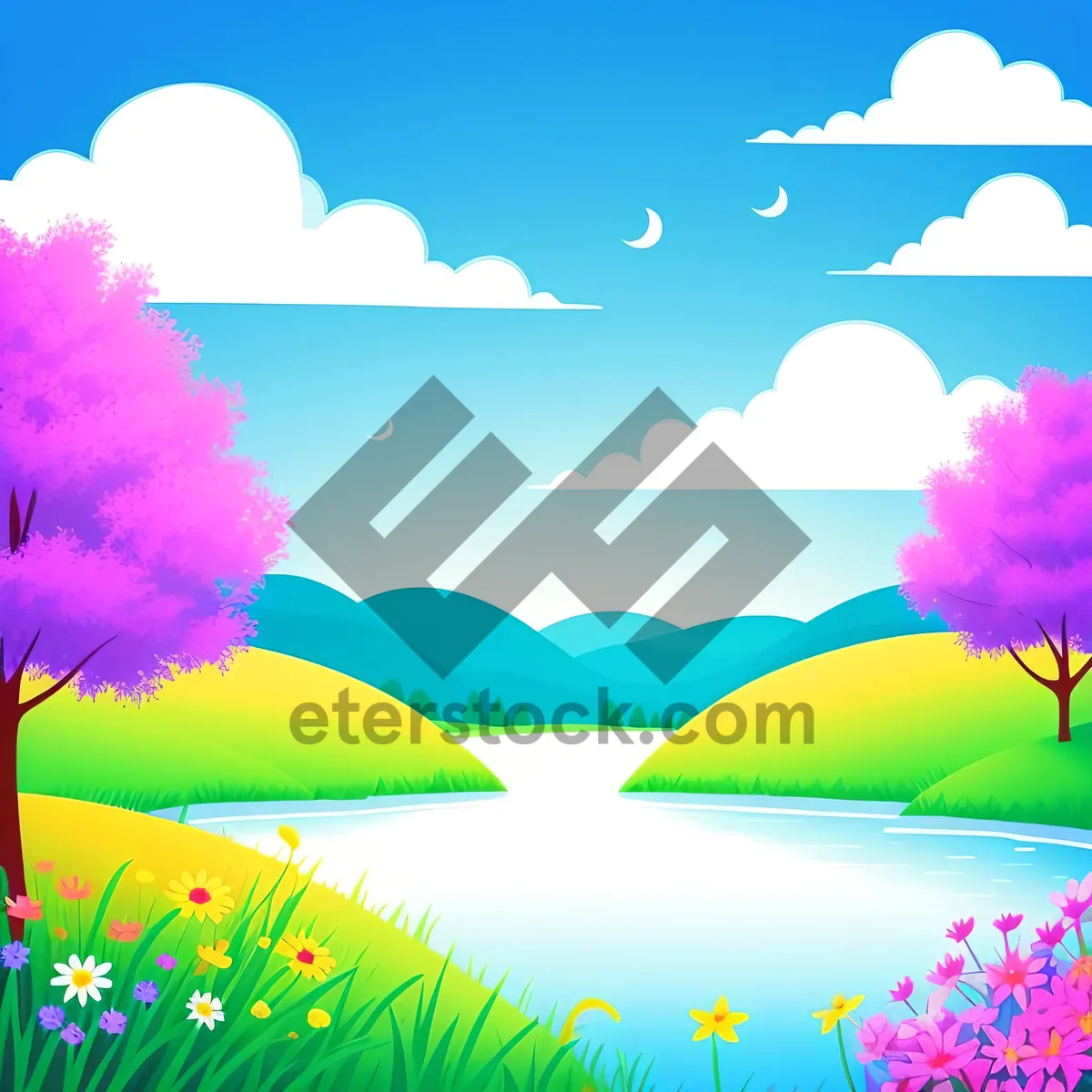 Picture of Winter Wonderland: Artistic Tree Pattern with Starry Sky