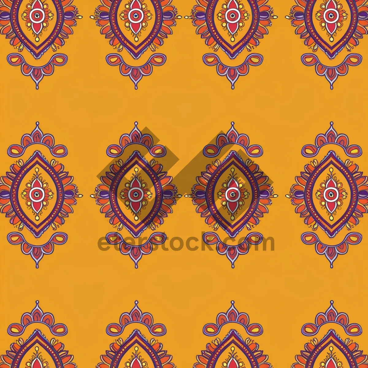 Picture of Floral Retro Silhouette Design Graphic Texture Wallpaper