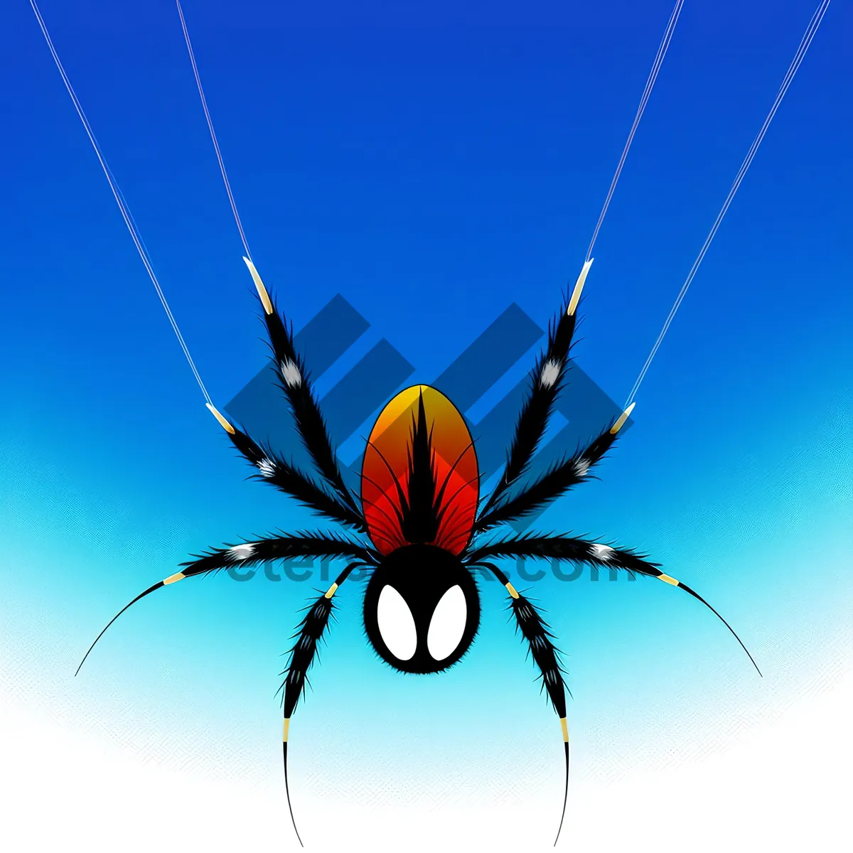 Picture of Spider on Floral Web with Rescue Parachute