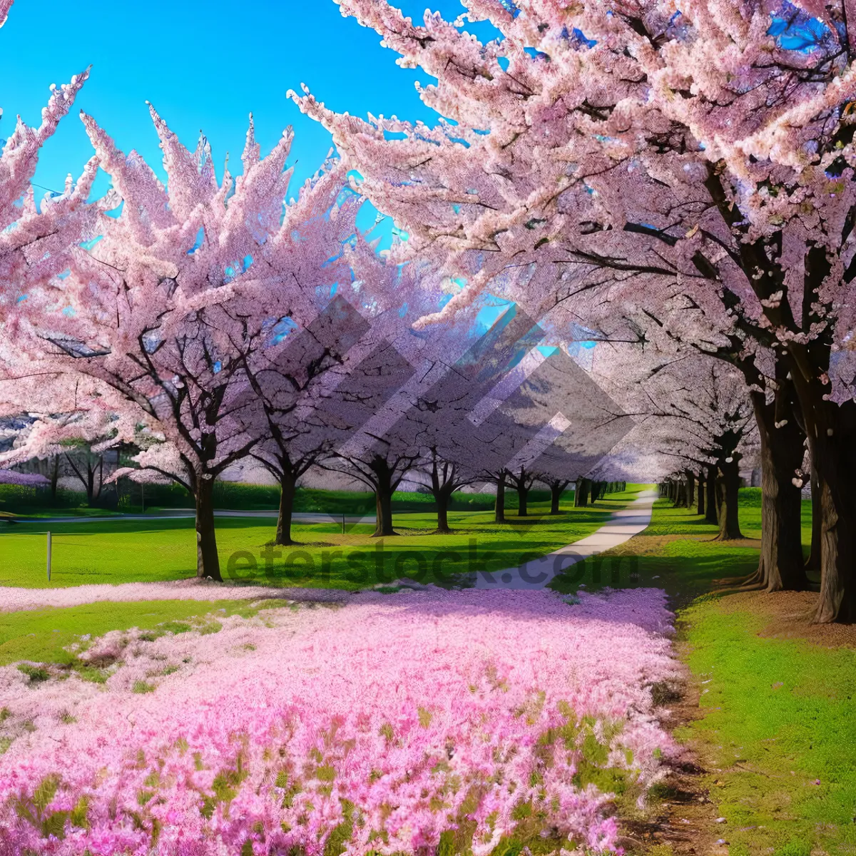 Picture of Colorful Blossoming Western Redbud in Park