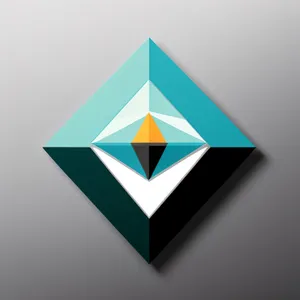 Pyramid Symbol - Solid 3D Design with Gems