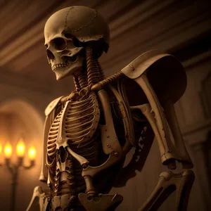 Anatomical skeletal light bulb: Science meets death.
