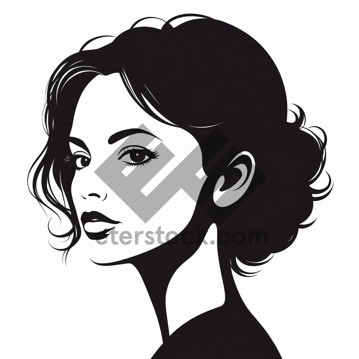 Picture of Black Cartoon Haircut Design Clip Art Drawing
