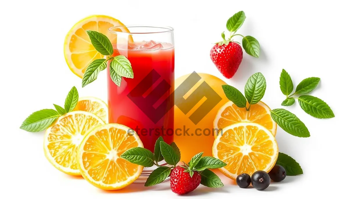 Picture of Refreshing Strawberry Citrus Summer Drink in Glass