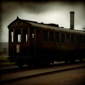 Vintage locomotive at historic train station