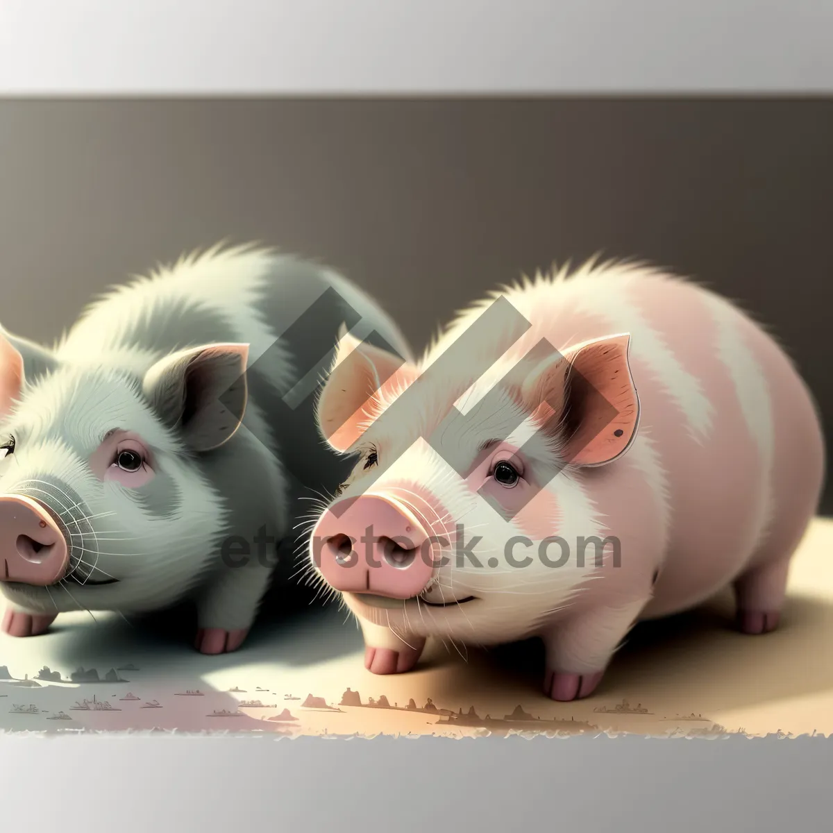 Picture of Piggy Bank Savings: Wealthy Pink Pig Saving Money