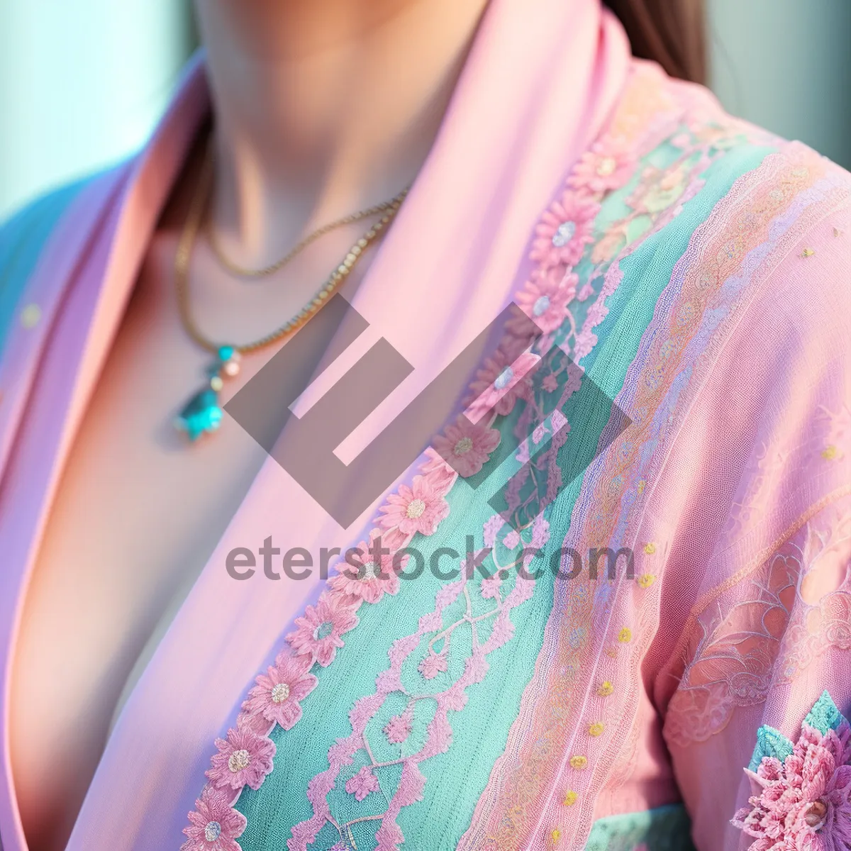 Picture of Smiling Fashion Model with a Stylish Scarf