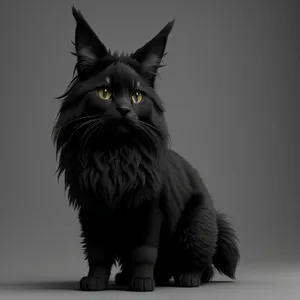 Curious Gray Cat with Fluffy Fur and Adorable Whiskers