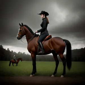 Stallion Saddled for Equestrian Riding Sport