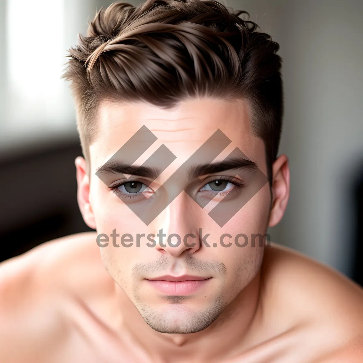 Picture of Shoulder-length Hair, Attractive Model with Expressive Eyes
