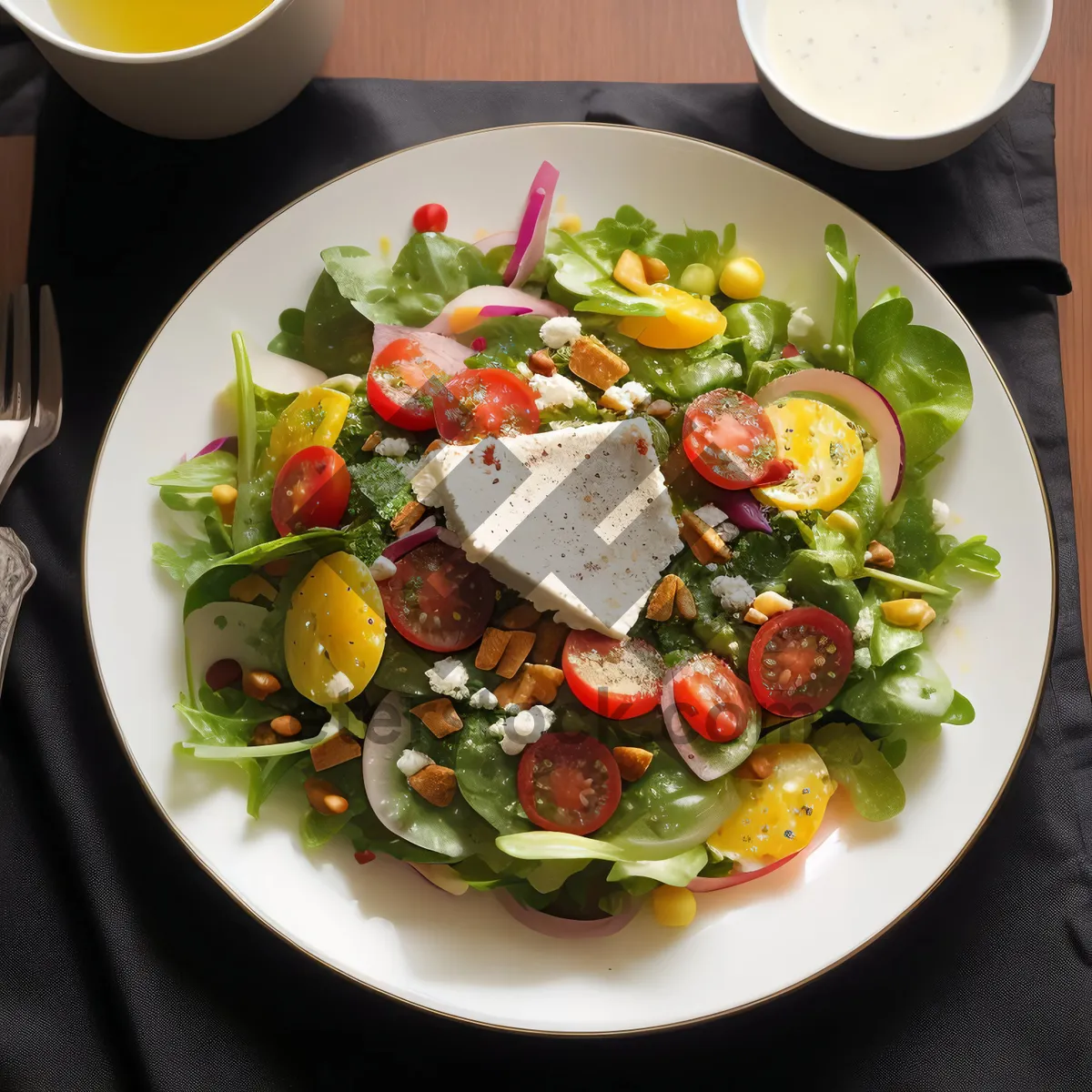 Picture of Delicious Gourmet Salad with Grilled Meat and Vegetables