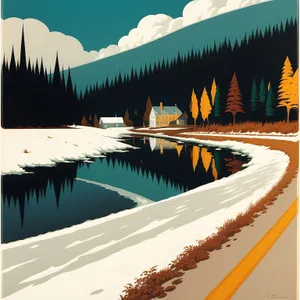 Winter Wonderland Ski Resort Park Landscape