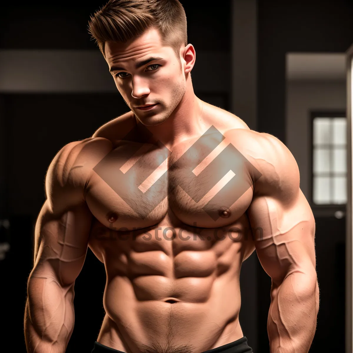 Picture of Fit and Powerful: Athletic Male with Chiseled Abs