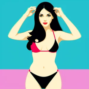 Playful Belly Art Fashion Cartoon Image