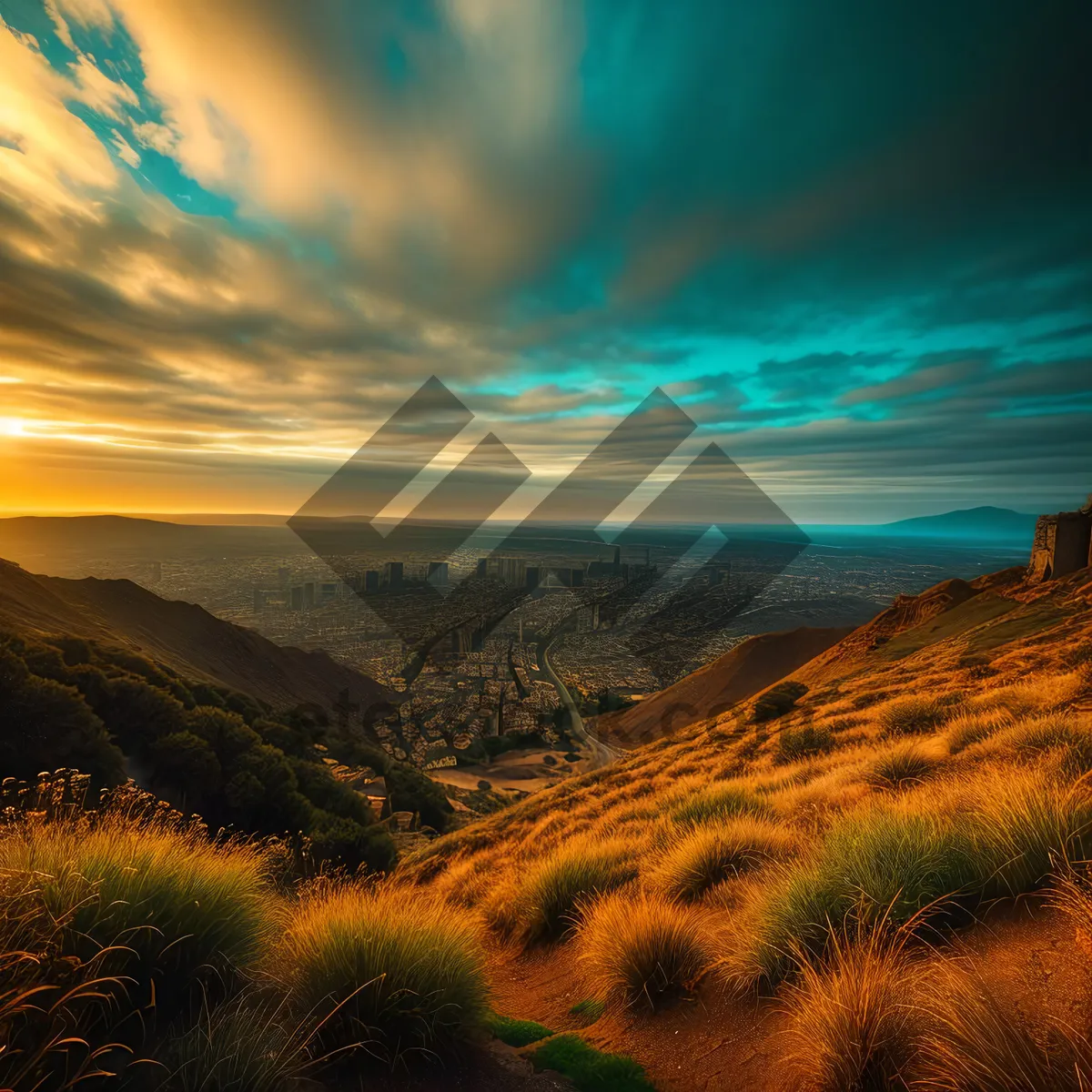 Picture of Majestic Sunset Over Desert Horizon