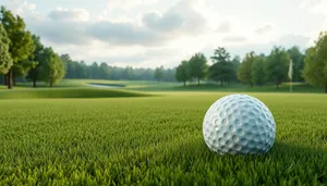 Close-up of golfer teeing off on course