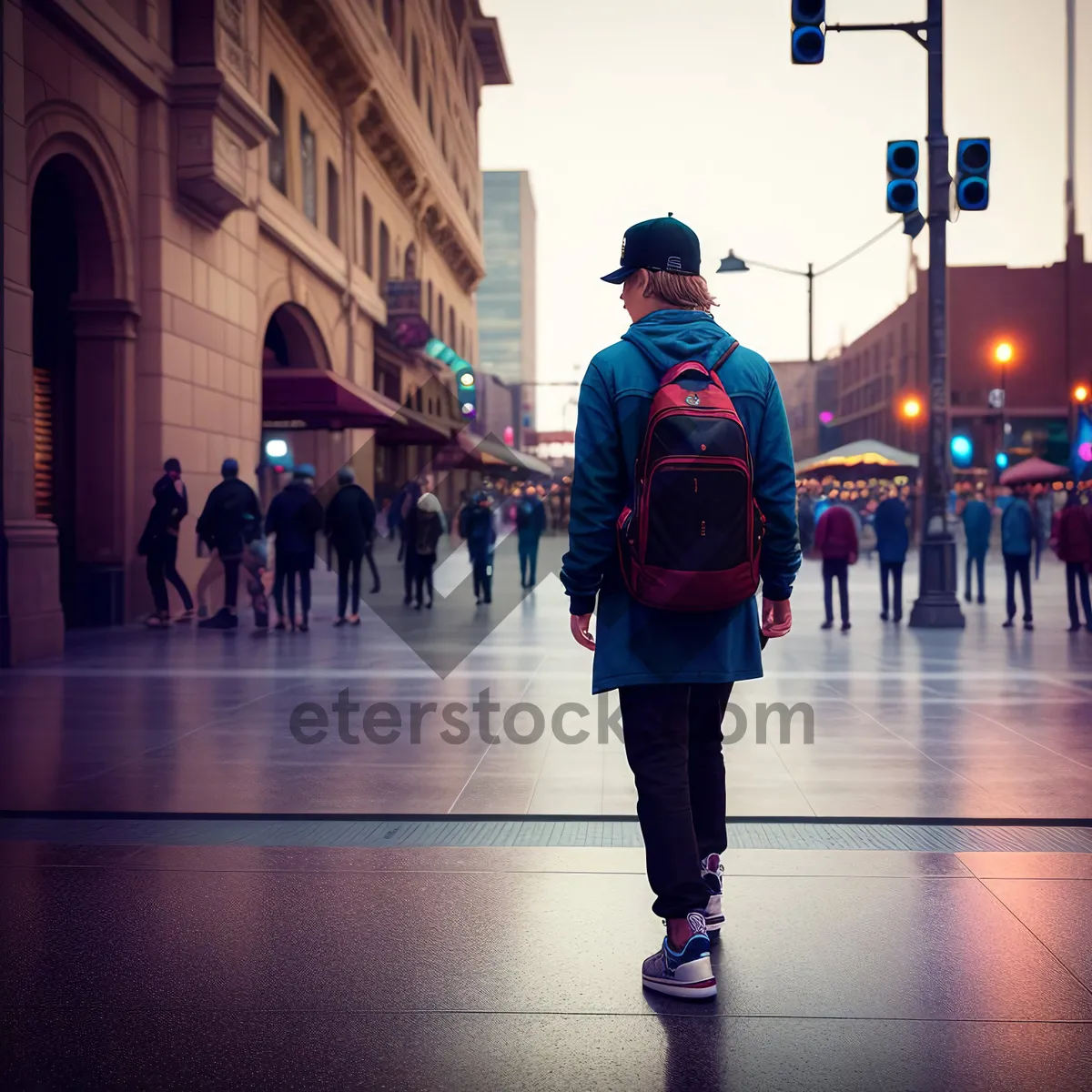 Picture of Urban Skateboarding through City Streets