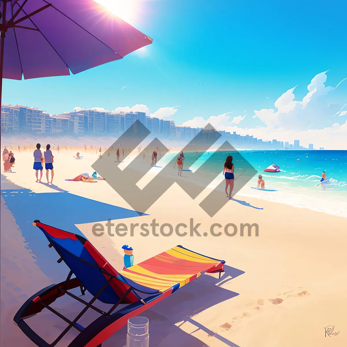 Picture of Serene Beachscape: Clear Waters and Sunny Skies