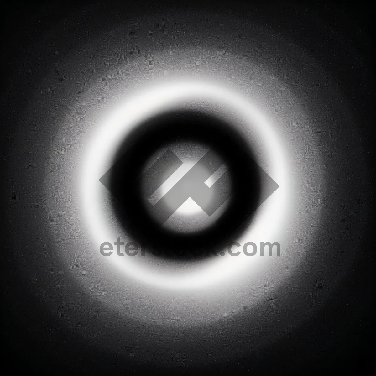 Picture of Shiny Black Graphic Button: Space Circle Icon