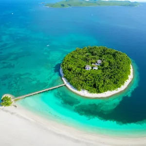 Turquoise waters of paradise coastline