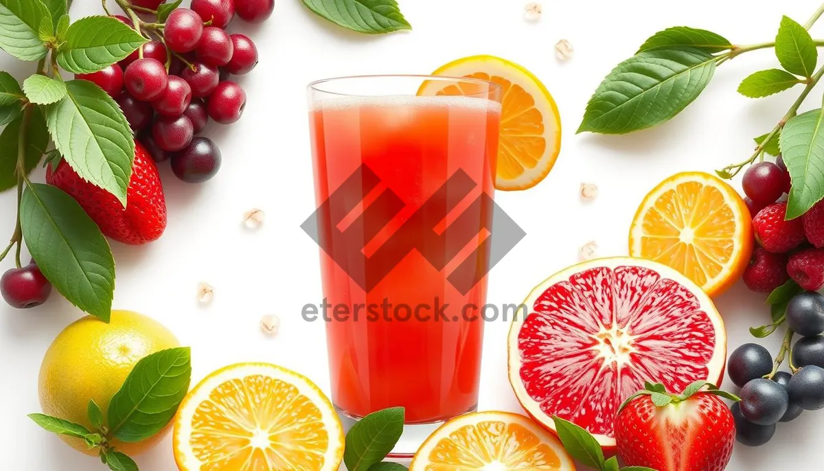 Picture of Colorful Citrus Fruits in Glass for Healthy Drink