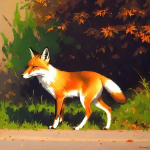 Enchanting Encounter: Red Fox Amidst Lush Park