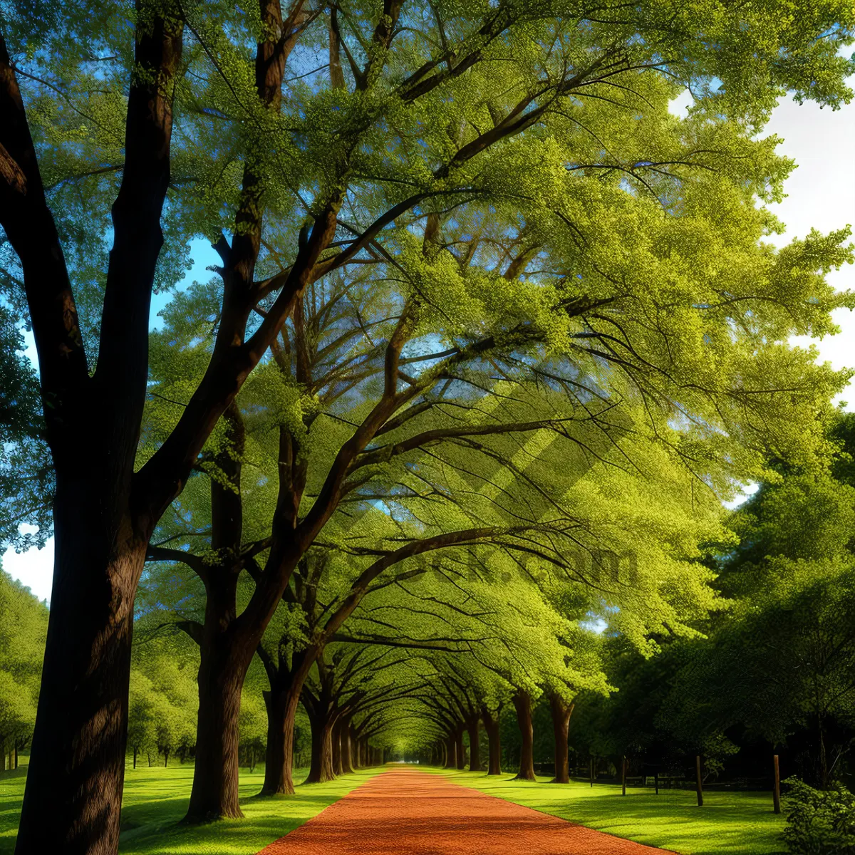 Picture of Vibrant Autumn Path Through Woodland