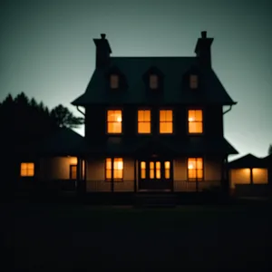 Skyline Palace: Urban Night View of Old Tower