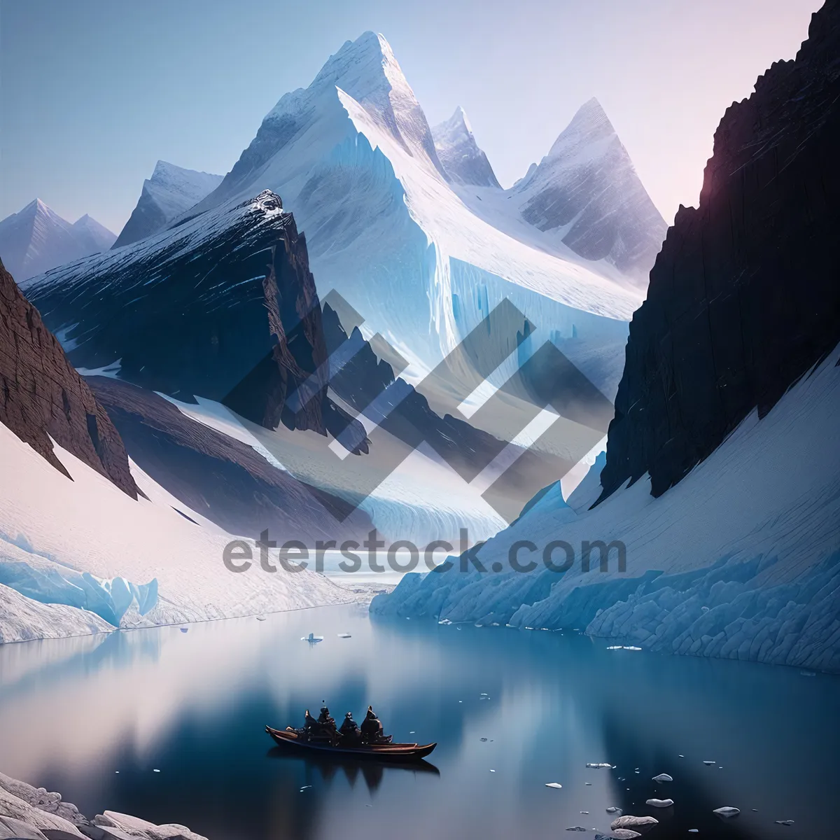 Picture of Majestic Winter Wonderland: Alpine Glacier and Mountain Peaks