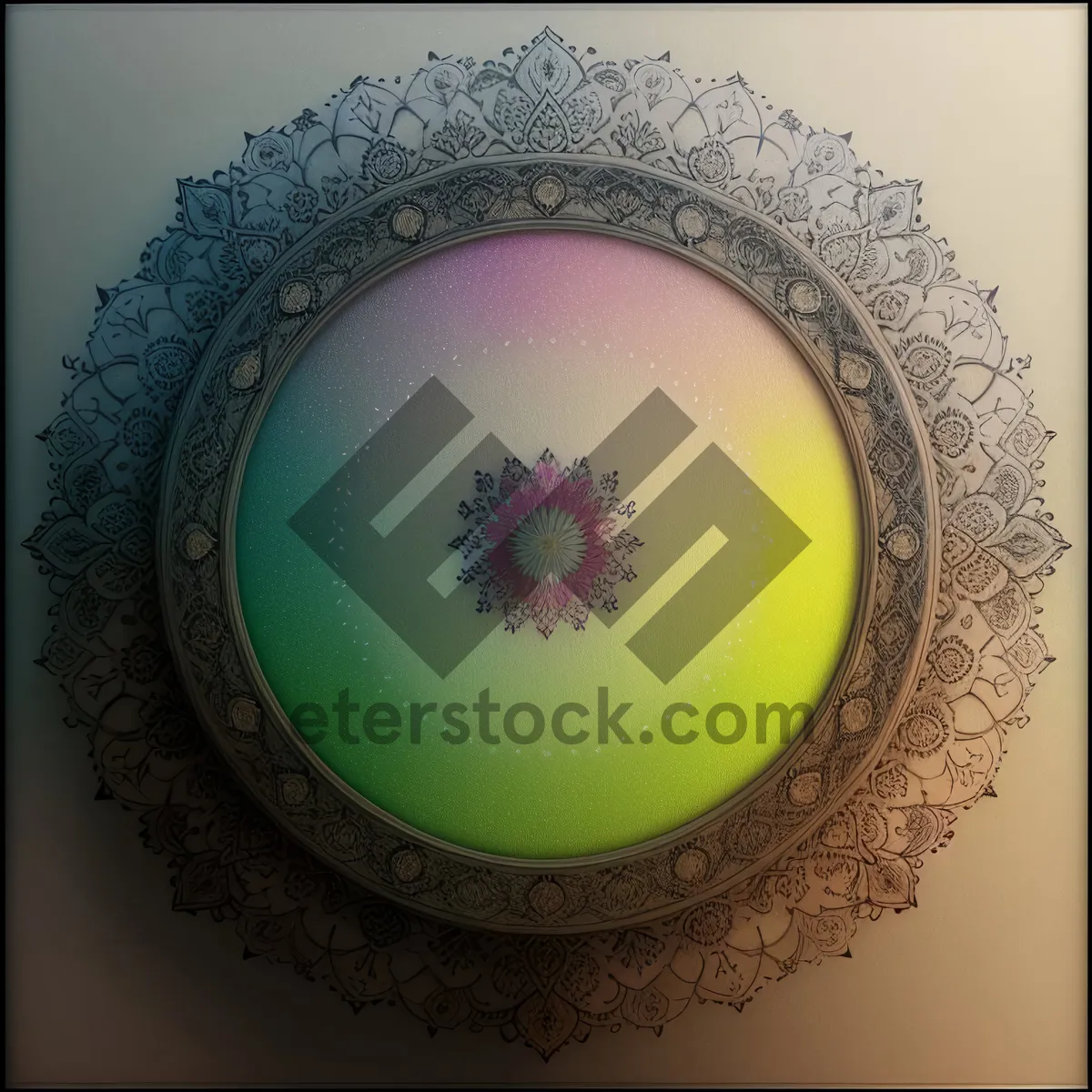 Picture of Elegant Chinese Porcelain Stucco Frame Tray Design