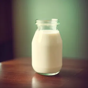 Fresh Glass Bottle of Healthy Milk