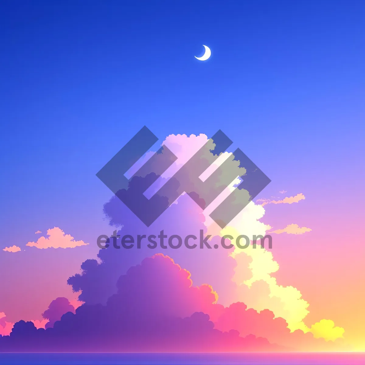 Picture of Sunlit Cloud Atlas in Clear Summer Sky