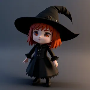 Happy Little Doll in a Cute Bonnet