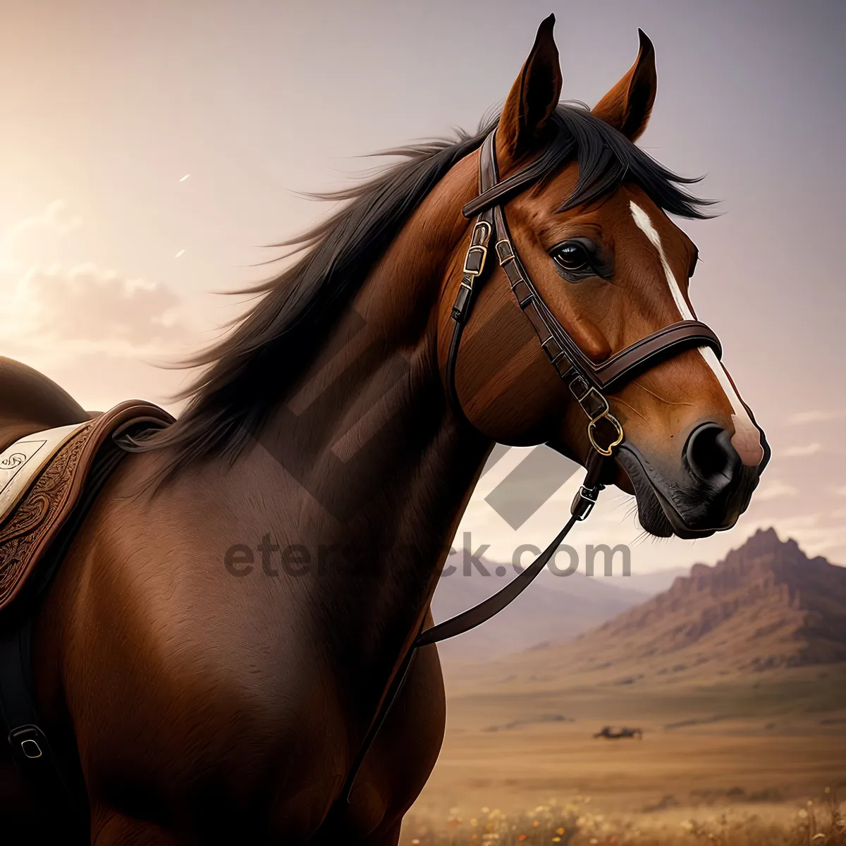 Picture of Majestic Stallion in Equestrian Gear