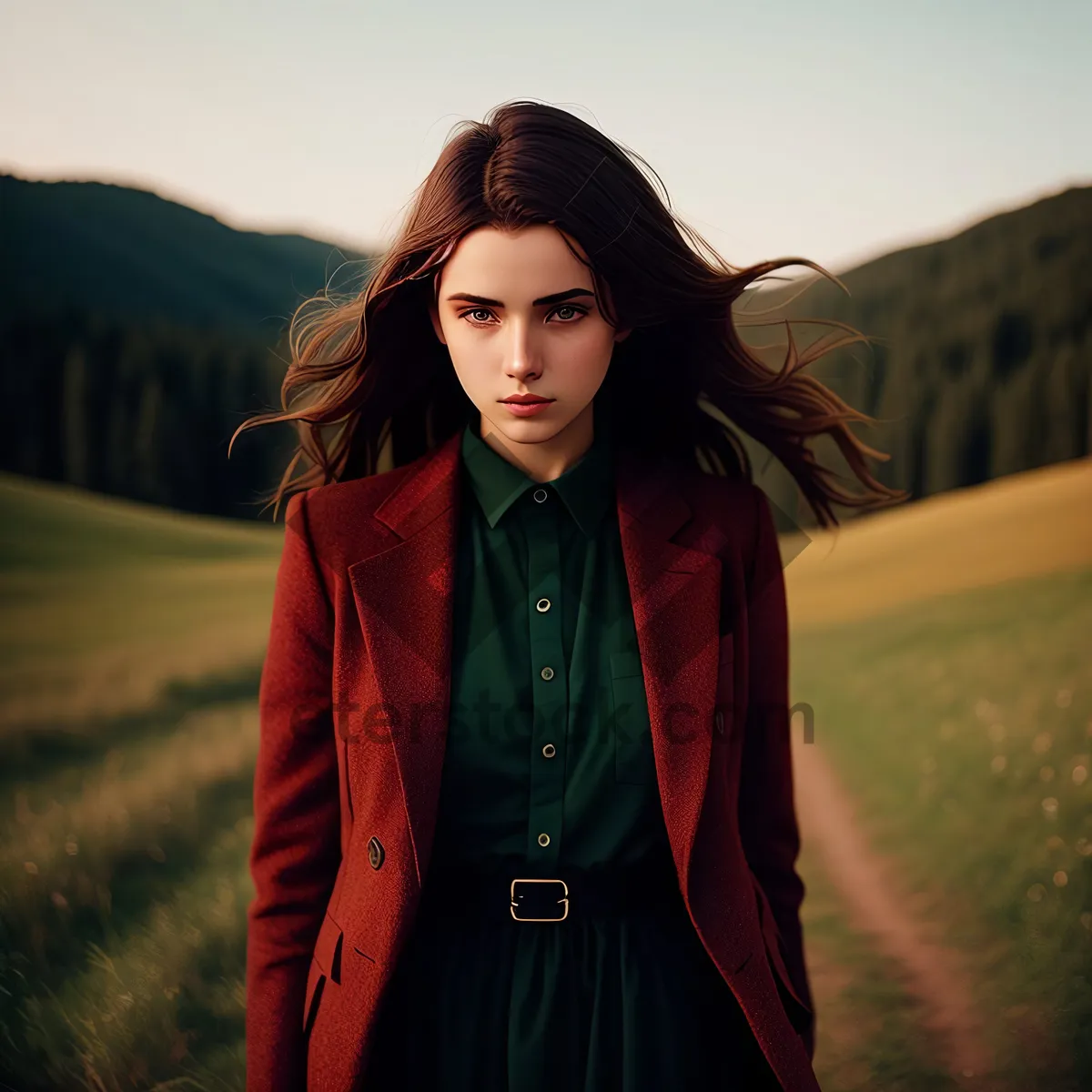 Picture of Stylish Businesswoman Rocking a Trench Coat