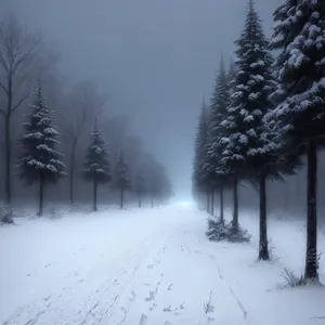 Winter Wonderland: Serene Snowy Park Scenery