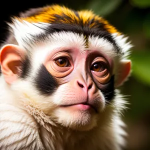 Furry Primate Posing with Expressive Eyes