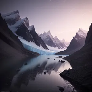 Snow-capped Alpine Peaks Against Clear Blue Sky