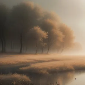 Golden Sunset Over Rural Summer Landscape